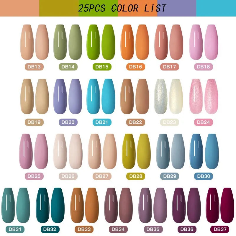 Mtssii 20/40/60Pcs Nail Gel Polish Set Kit Nude Pink Glitter Nail Art UV Gel Manicure Set Vernis Semi Permanent Base Top Coat