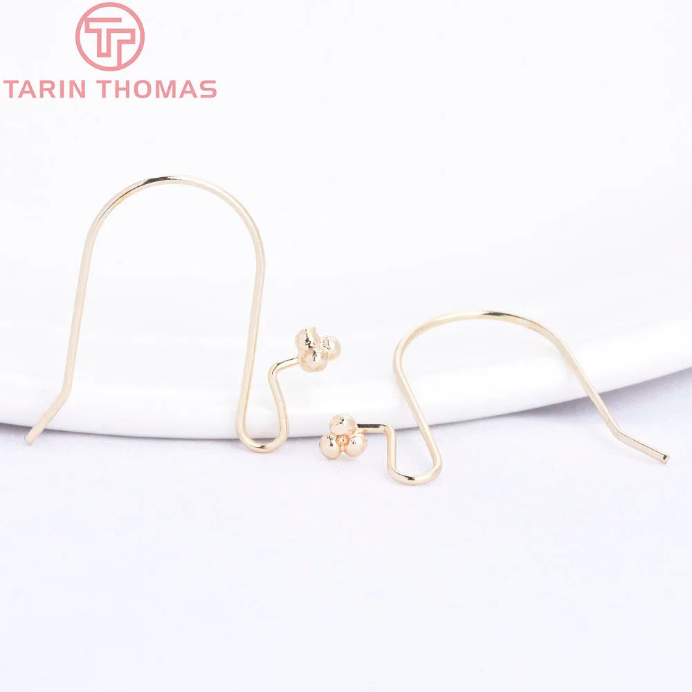 (1941) 20MM 24K Gold Color Plated Carved Earring Hook Jewerly Making Diy Jewelry Findings Accessories