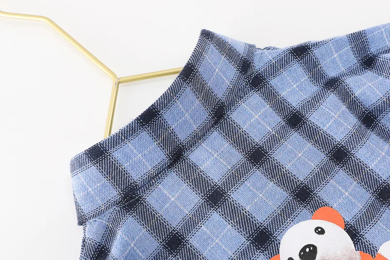 Baby Boy Clothes 0-5 Years Old Spring And Autumn Cotton Suit Boy Letter Plaid Hooded Shirt + Pants Baby Boy Two-Piece Suit