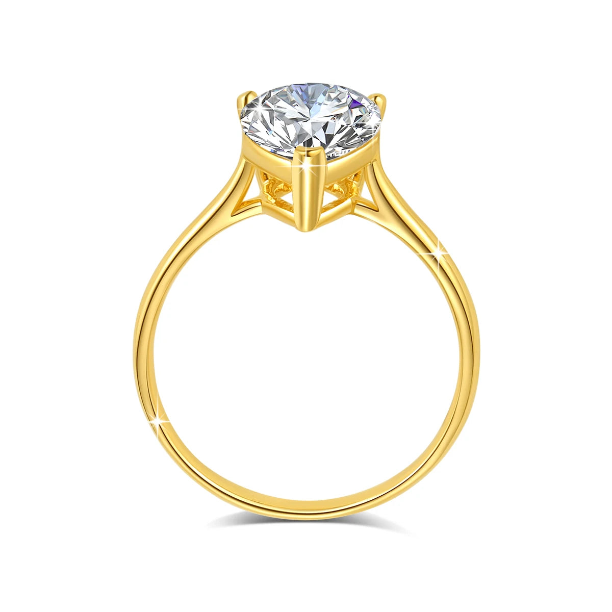 Real Gold 14K 2 Carat Pear Cut Moissanite Rings for Woman AU585 Gold Engagement Finger Jewelry Promise Ring Wedding Gift