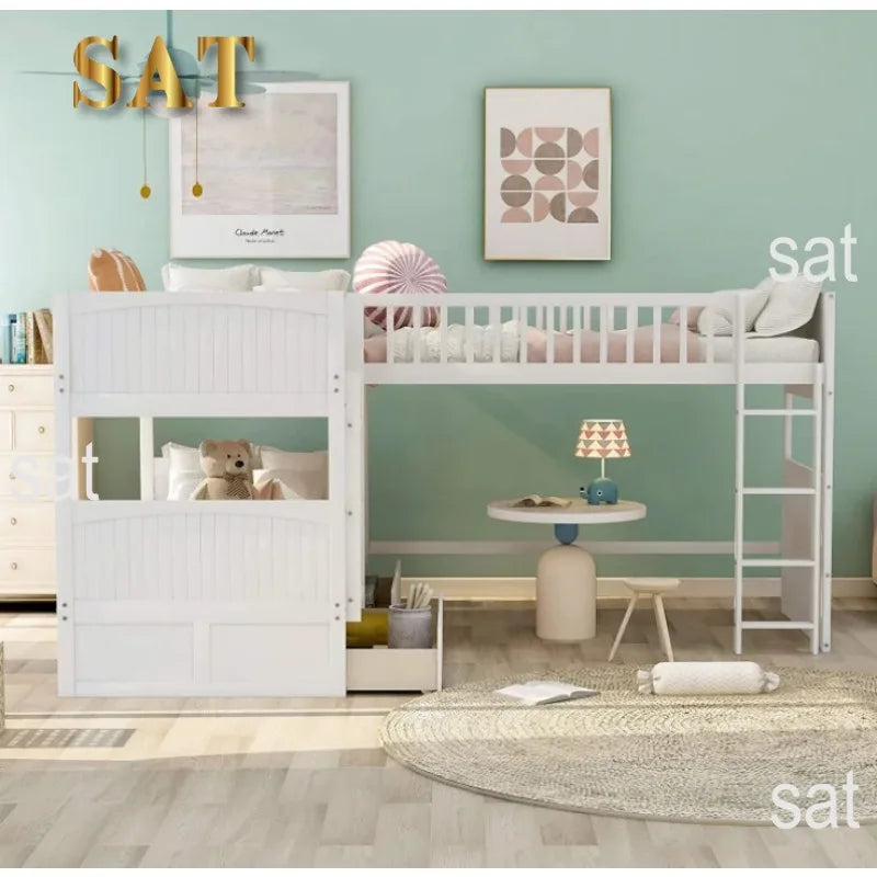 -For Modern  Wood Storage Children Three Bunk Bed Triple Bunk Bed for Kids Bedroom Furniture Muebles De Dormitorio Bedroom Set&