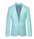 New Men Pure Color Formal Business Social Office Suit Slim Fit Jacket Male Wedding Dance Party Tuxedo Dress Simple Blazers Homme