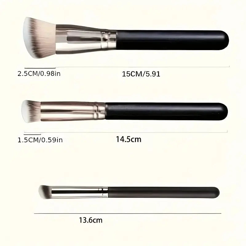 1/3pcsMakeup Brush Set, Concealer and Foundation Makeup Brush- Nylon Bristlefor All Skin Types, ABS HandleConvenient Travel Size