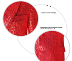 Bright Red Men Luxury Small Sequin Suit Jacket, Black / Green Fashion Male Wedding Dance Party Bar KTV  Blazers Coat.