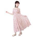 2025 fashion new Summer Teenager Girl Princess Kids Dresses Sleeveless Floral Vestidos Clothes mesh costume 6 8 9 10 12 14 Year