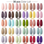 Mtssii 20/40/60Pcs Nail Gel Polish Set Kit Nude Pink Glitter Nail Art UV Gel Manicure Set Vernis Semi Permanent Base Top Coat