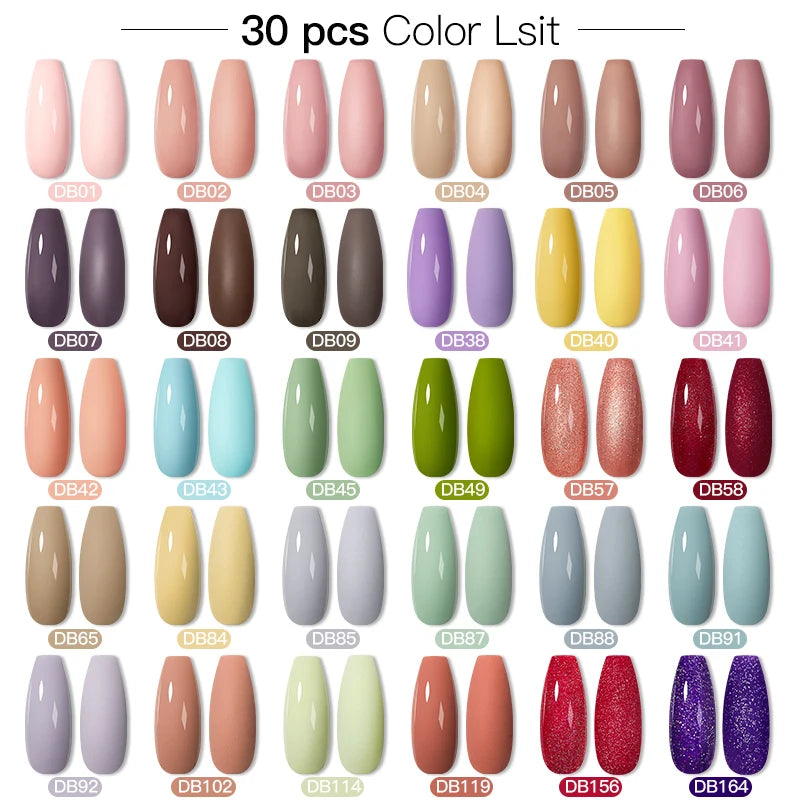 Mtssii 20/40/60Pcs Nail Gel Polish Set Kit Nude Pink Glitter Nail Art UV Gel Manicure Set Vernis Semi Permanent Base Top Coat
