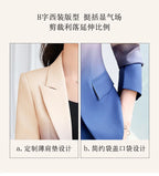 HIGH STREET Newest Fashion 2024 Designer Suit Set Women's Gradient Color Printed Single Button Blazer Flare Pants Suit