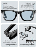 Smart AI Translation Smart Glasses Take Photos Recognizing Objects 4K Camera Bluetooth Music Call Intelligent Recording Glasses