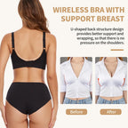 Womens Wireless Bras Comfort Push Up Bras No Underwire Bra Full Support Lift Bralette Full Coverage Sport Everyday Bra