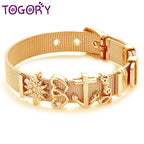 Fashion Stainless Steel For Woman Men Bracelet Mesh Bracelet Set Crystal Heart Anchor Charm Fine Bracelet Bangle Female Lover