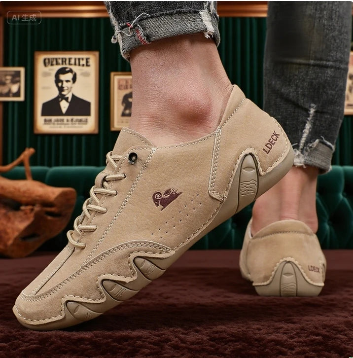 Shoes for Man Fashion Brand Loafers Soft Soled Comfortable Casual Walking Shoes Non Slip Khaki Work Mens Shoe Zapatillas Hombre