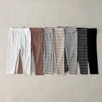 Baby clothes 0-6 year old children's pants striped cotton girls solid color leggings casual striped thin new boys elastic pants