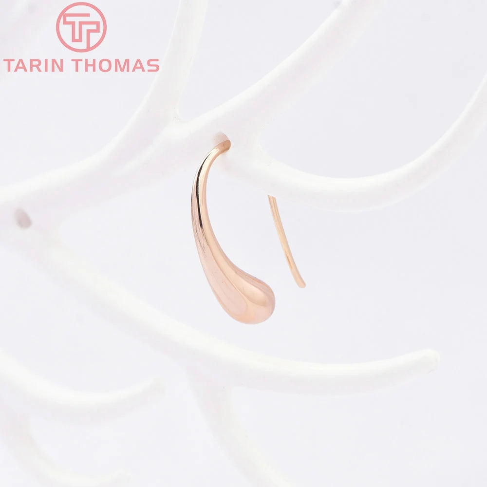 (1941) 20MM 24K Gold Color Plated Carved Earring Hook Jewerly Making Diy Jewelry Findings Accessories