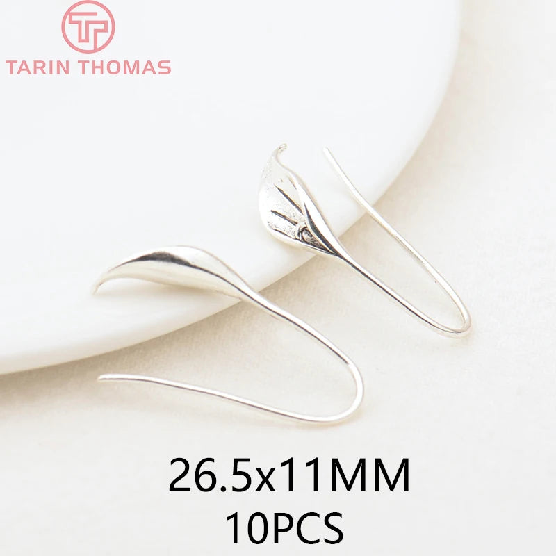 (1941) 20MM 24K Gold Color Plated Carved Earring Hook Jewerly Making Diy Jewelry Findings Accessories