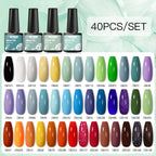 Mtssii 20/40/60Pcs Nail Gel Polish Set Kit Nude Pink Glitter Nail Art UV Gel Manicure Set Vernis Semi Permanent Base Top Coat