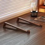 Portable Foldable Wooden Laptop Stand-Ergonomic 12° Adjustable Angle, Cooling Ventilation Triangular Design,Office Accessory