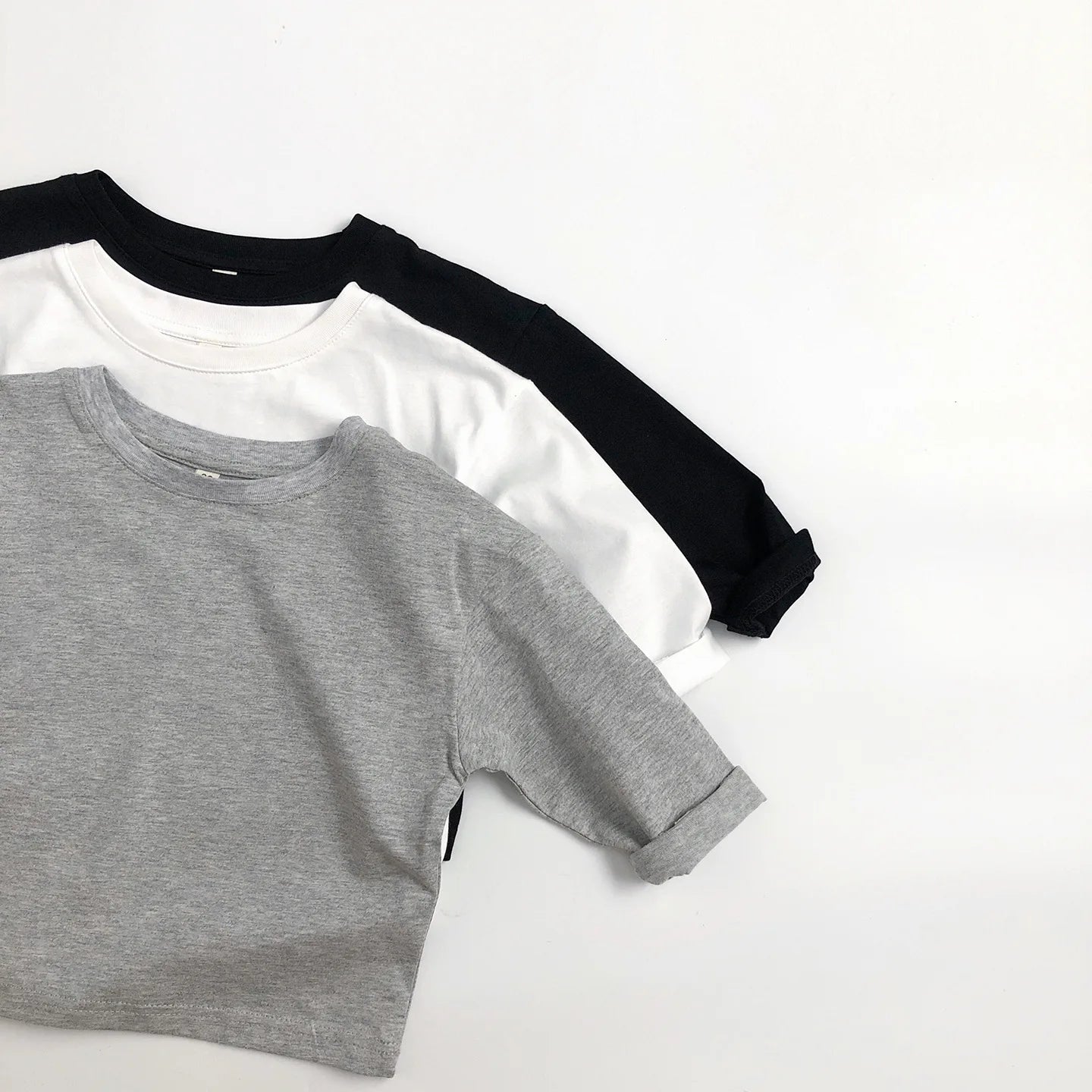 New Kids Cotton Long Sleeve T-Shirt Top 2-7Y Boys Girls Loose Basic Shirt Korean Children's Clothes 2025 Soft Undershirt Outfit
