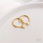 14K Gold Color Plated French Earrings simple Circle Earrings European and American ins handmade materials DIY Earrings