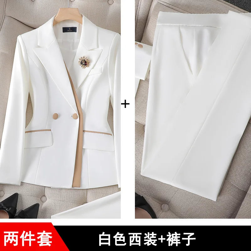 Women's Winter Retro Casual Irregular Suit Jacket Half Skirt Set Commuting Solid Double Breasted Suit Half Skirt Two-piece Set