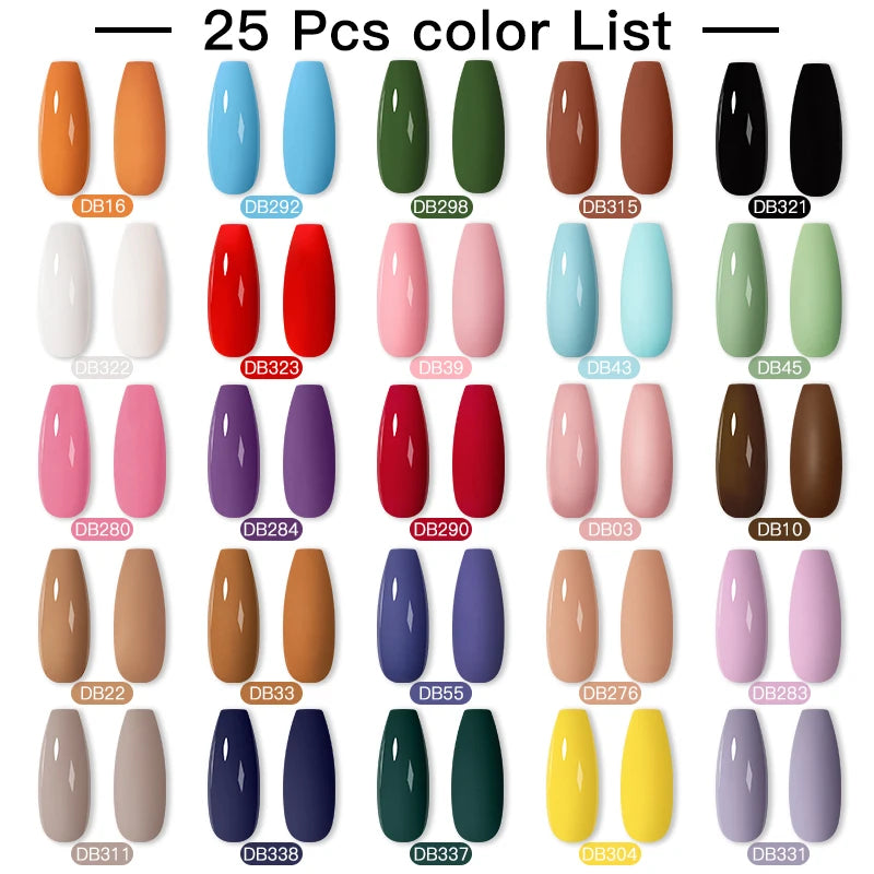 Mtssii 20/40/60Pcs Nail Gel Polish Set Kit Nude Pink Glitter Nail Art UV Gel Manicure Set Vernis Semi Permanent Base Top Coat