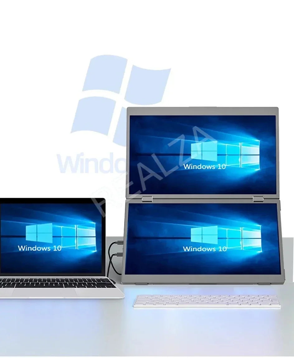 16 Inch 2.5K Dual Screen Portable Monitor 2560*1600P 16:10 100%sRGB With 360° Flip External Screen For PC Laptop Mac Phone PS4/5