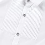 Baby Toddler Teenage Clothes School Uniform Boy Shirts White Different Sleeve Turn-down Collar Kids Shirt For Boys Children Tops