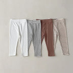 Baby clothes 0-6 year old children's pants striped cotton girls solid color leggings casual striped thin new boys elastic pants