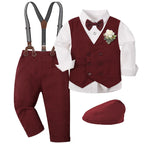 Baby Boy Clothes Toddler Wedding Outfit Set Kid Easter Church Suit Infant Chrimas Halloween Xmas Formal Birthday Party Gift 6PCS