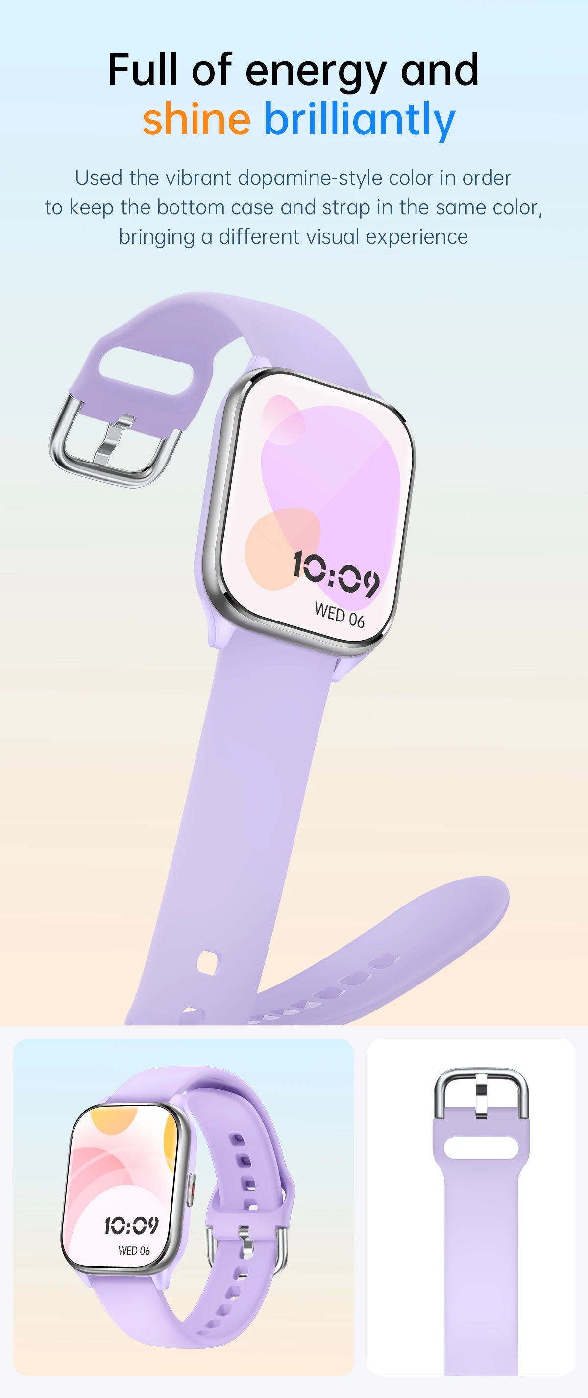 Smart Watch Hebrew Language 1.85inch Full Touch Screen Make/Answer Phone Calls Notification Reminder Smartwatch For Android IOS