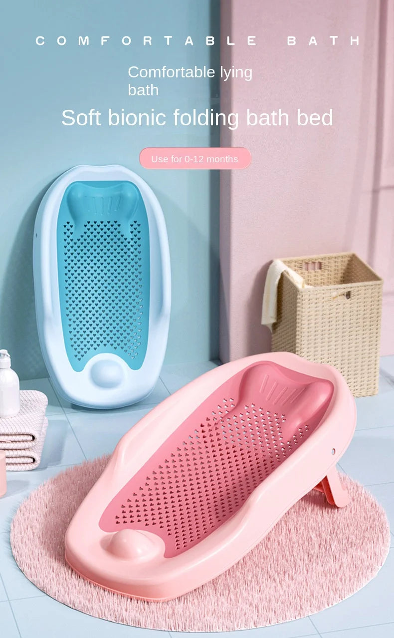 Newborn Adjustable Bath Net Seat Cushion Anti-slip Baby Bath Net Mat Children Shower Net Universal Bath Bed Holder