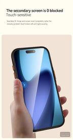 Ultra Strong Magnets Carbon Fiber Pattern Orange Case For IPhone 17 Pro Max Magnetic Wireless Charging Shockproof Protect Cover