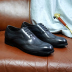 Men Dress Shoes High Quality Italian Elegant Round Toe Lace Up Shoes for Man Wedding Social Oxford dress Shoes