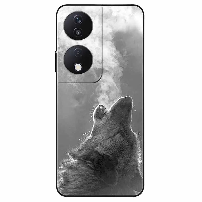 For Honor 90 Smart 5G Case 6.8'' Animal Painted Wolf Lion Silicon Phone Cover For Honor 90 Smart TPU Coques Protect Shell Capa