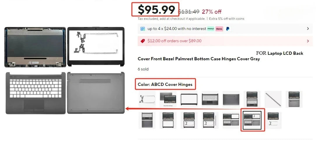 New Laptop For Pavilion TPN-Q172 TPN-Q175 15-AU 15-AW 15-AL Palmrest Upper Top Case/Bottom Base Cover Keyboard No/With Backlight