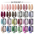 Mtssii 20/40/60Pcs Nail Gel Polish Set Kit Nude Pink Glitter Nail Art UV Gel Manicure Set Vernis Semi Permanent Base Top Coat
