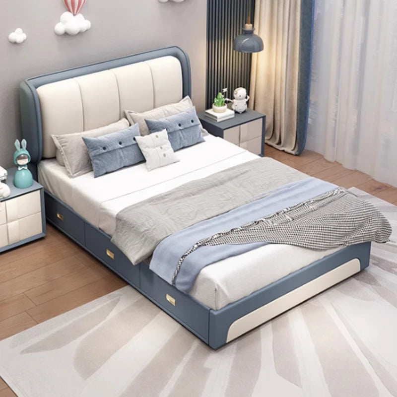 Upholstered Bedroom Bed Cute Aesthetic Children Single Bed Nightstands French Frame Muebles Para El Hogar Home Accessories