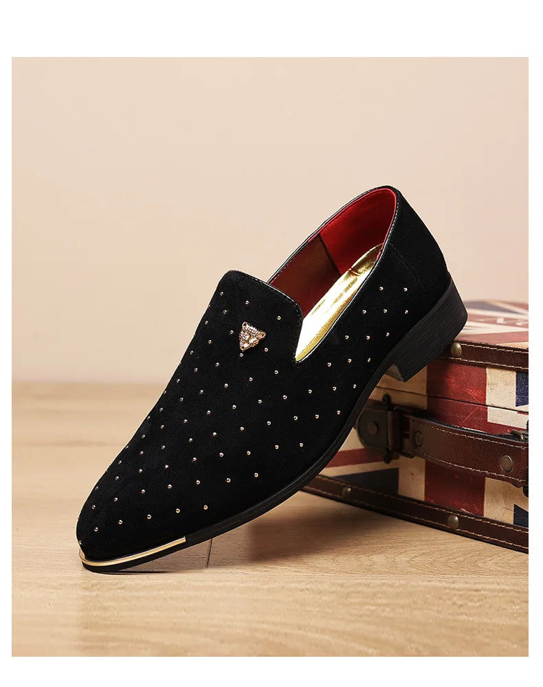 Men Loafers Leather Dress Shoes for Man Slip on Loafers Elegant Shoes Fashion Men's Flats Club Party Shoes Male Zapatos Hombre
