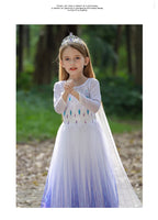 Elsa Dress Kids Girl Formal Princess Long Dress Summer Halloween Party Costumes Children's Frozen 2 Clothes for 3-12 Years Old
