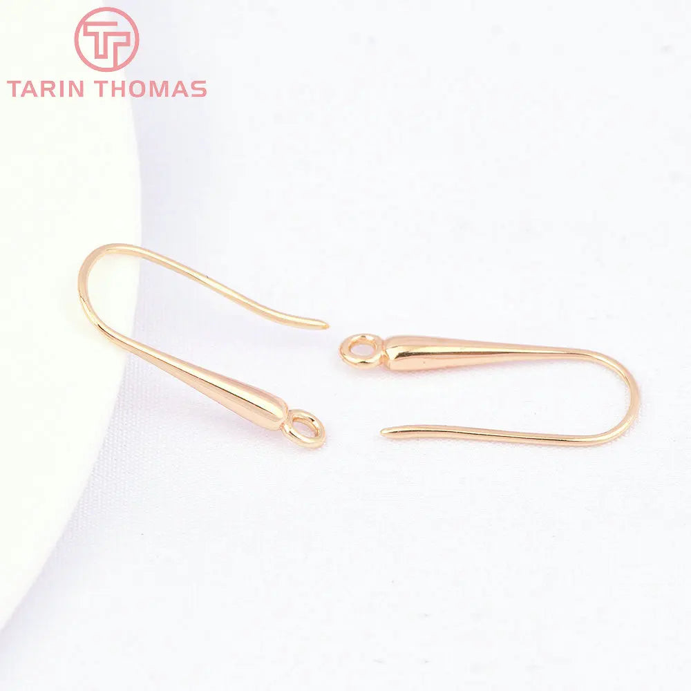 (1941) 20MM 24K Gold Color Plated Carved Earring Hook Jewerly Making Diy Jewelry Findings Accessories