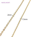 1.5mm/2mm Thin Chains 14K/18K Gold Plated O Chain For Bracelet Necklace Making Accessories DIY Jewelry Making Findings Wholesale