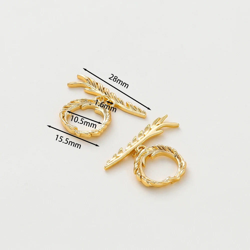 2-6Sets 14K/18K Gold Plated Brass OT Clasp Toggle Clasps Connector for DIY Bracelet Necklace Jewelry Making Findings Accessories