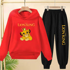 Kids Hoodie Girls Boys Clothing Lion Simba Hoodies Autumn Winter Top+Pants Aged 3 to 14 Children's Suit Tracksuit Sportwear Sets