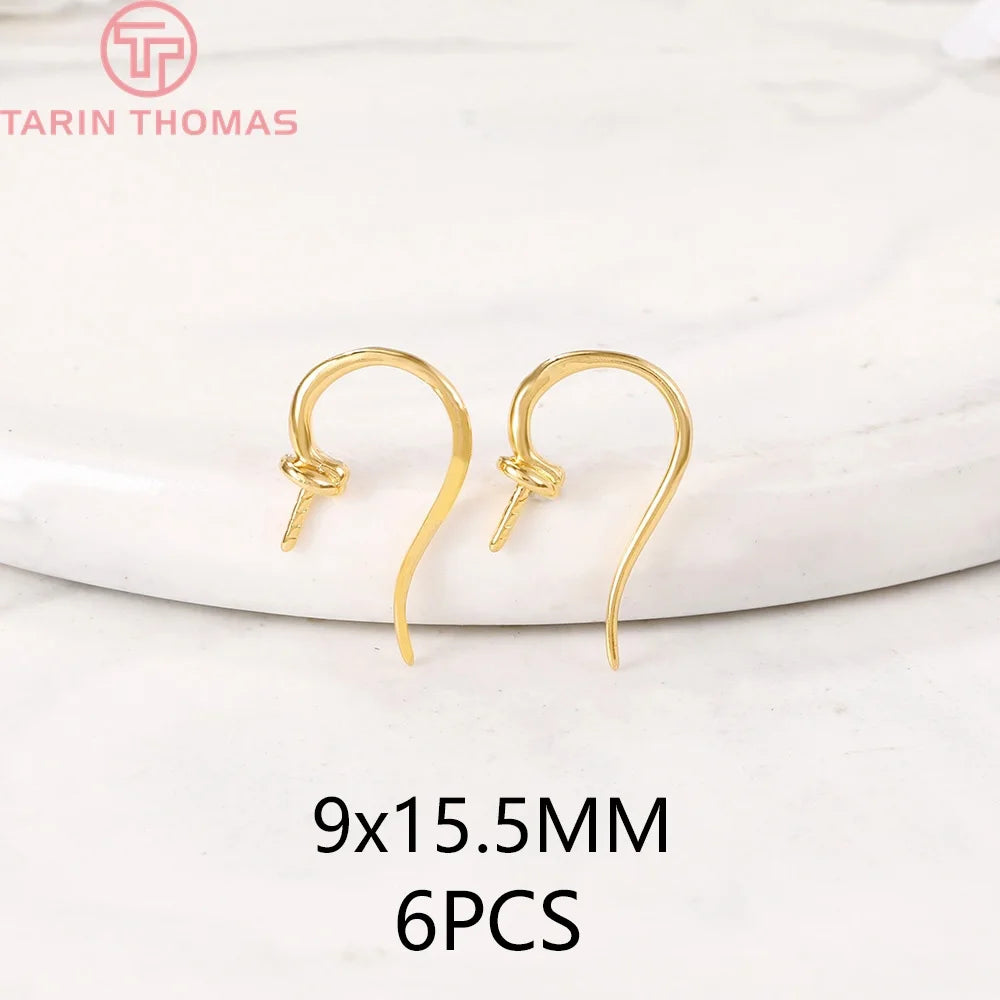 (1941) 20MM 24K Gold Color Plated Carved Earring Hook Jewerly Making Diy Jewelry Findings Accessories