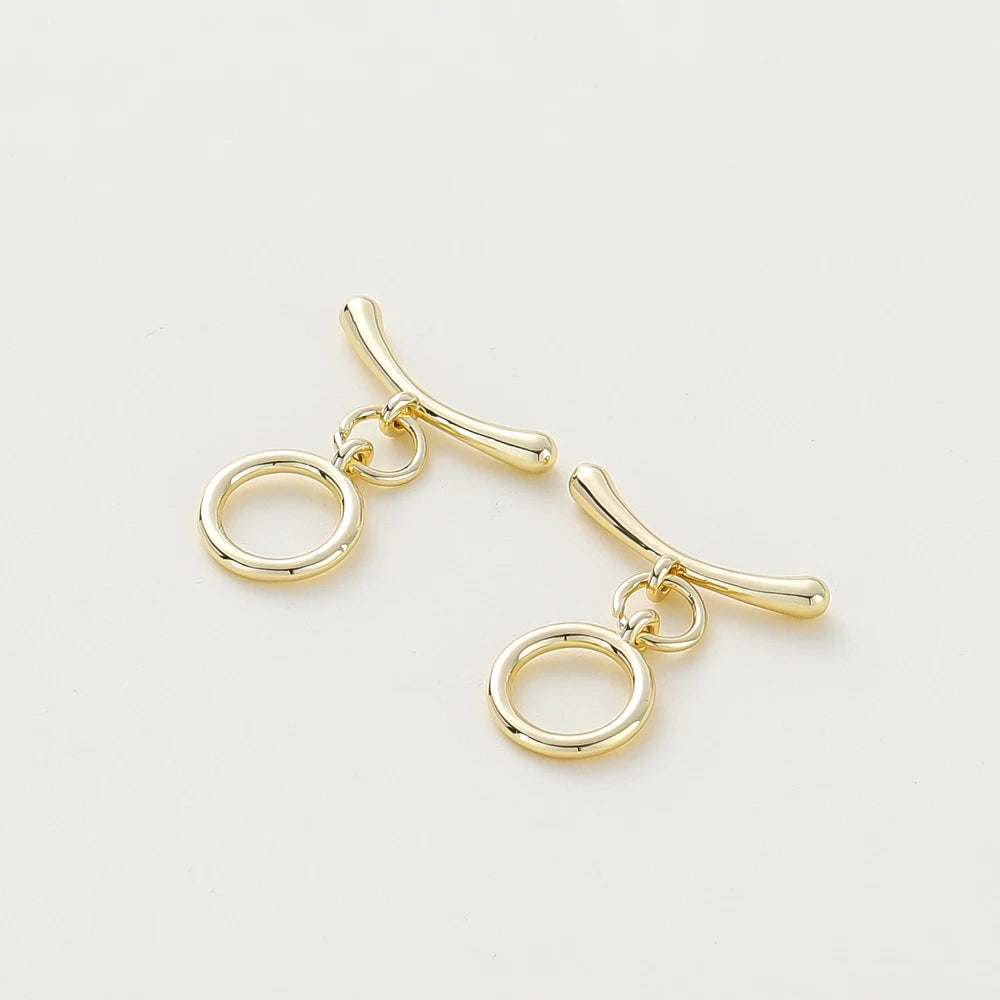 2-6Sets 14K/18K Gold Plated Brass OT Clasp Toggle Clasps Connector for DIY Bracelet Necklace Jewelry Making Findings Accessories