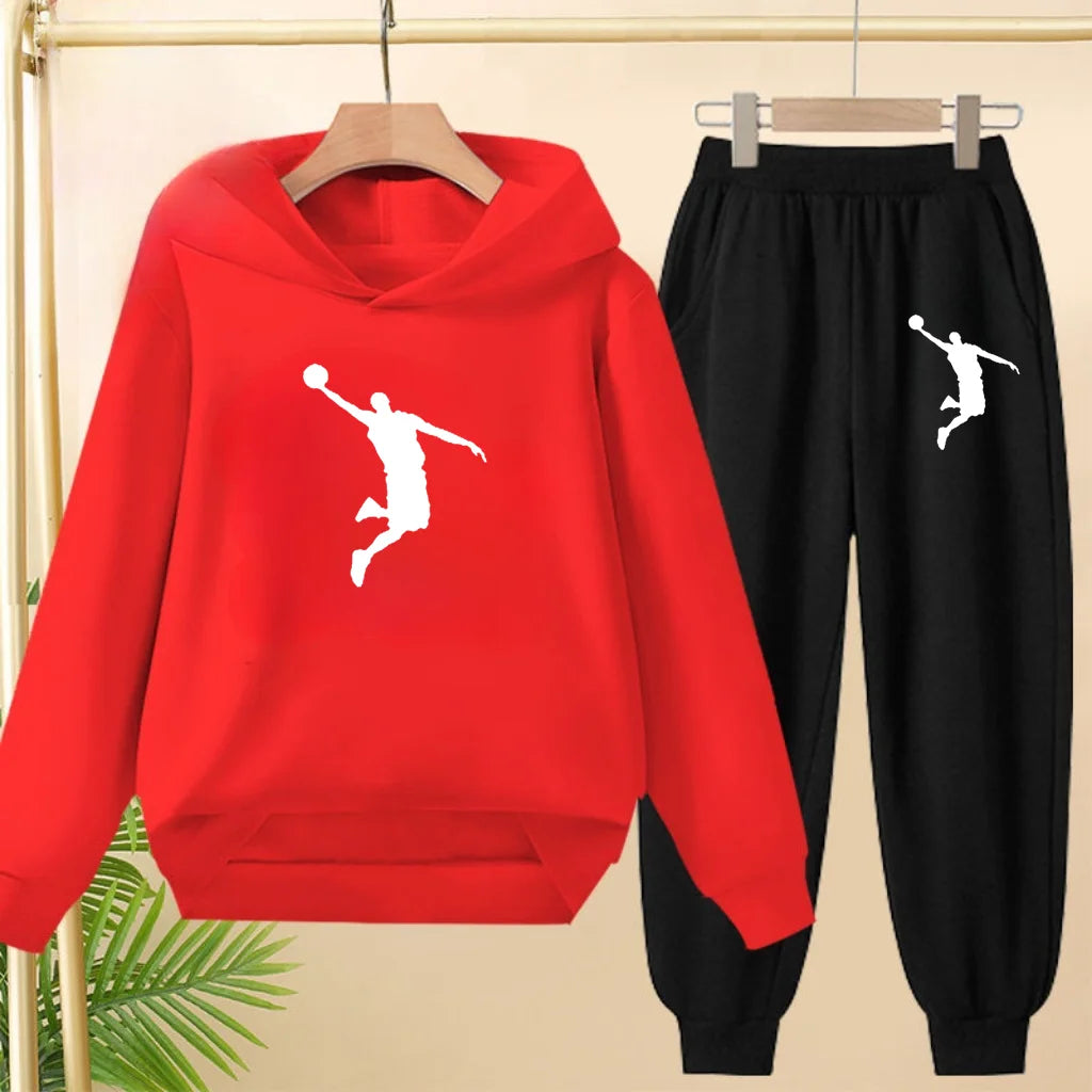 Children's Sportswear,playing Clothes, Hooded Sweatshirts and Long Pants Are Suitable for Boys and Girls Aged3to13.Charming Sets