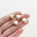 4pcs/lot 14K 18K Gold Plated Heart Charm with Jump Ring Necklace Making Supplies Solid Love Pendant For DIY Jewelry Accessories