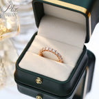 14K 18K Gold Plated Ring S925 Silver Pave Ring White Moissanite Ring Round Brilliant Cut Party Wedding Engagement Jewelry Gift