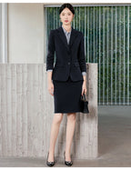 AIyssa Fashionable professional women's clothing, high-quality two-piece suit jacket + skirt. Sophisticated and elegant