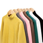 Children Half High Collar German Velvet Base Shirt  Autumn Winter Inner Wear Top Kid's Clothing Warmth Long Sleeves T-shirt
